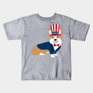 Patriotic Corgi Kids T-Shirt